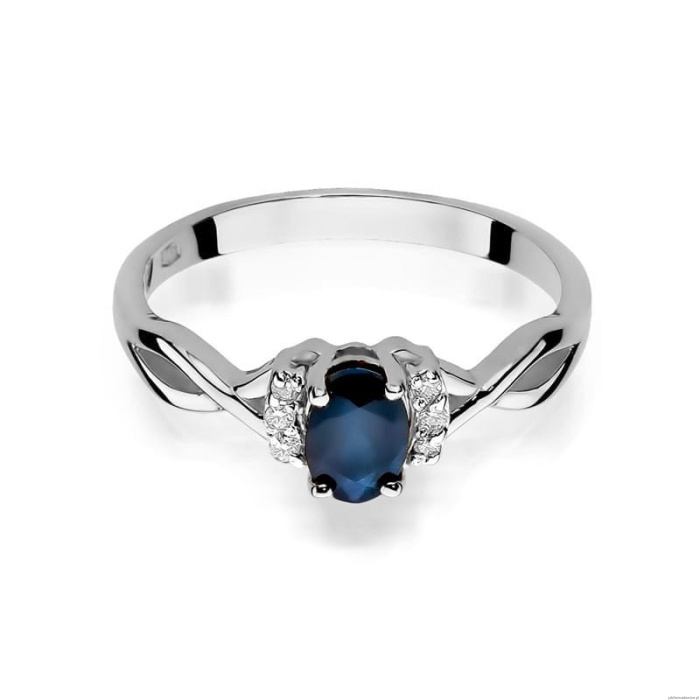 Pierścionek W0019 Szafir 0,70ct białe złoto 375