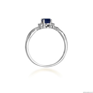 Pierścionek W0019 Szafir 0,70ct białe złoto 375