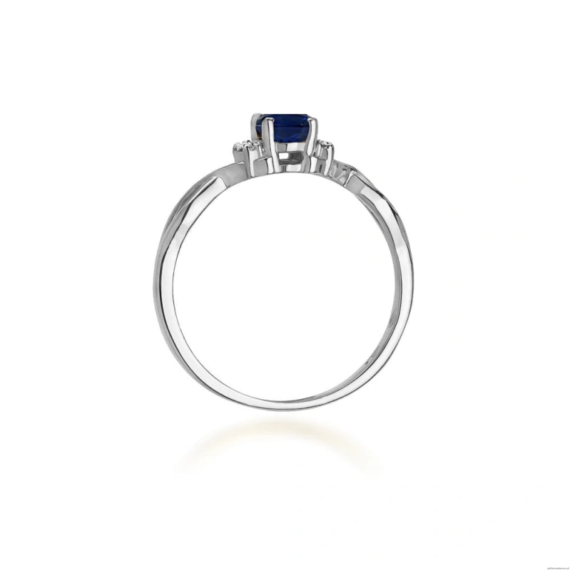 Pierścionek W0019 Szafir 0,70ct białe złoto 375