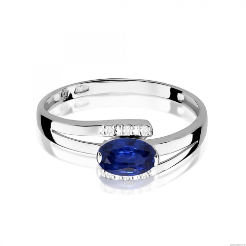 Pierścionek W0119 Szafir 0,70ct białe złoto 375