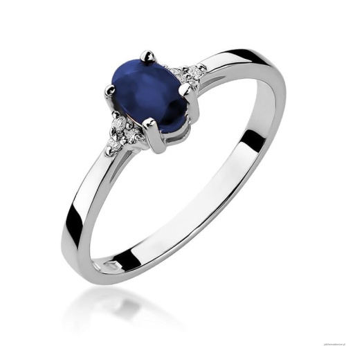 Pierścionek W0301 Szafir 0,70ct białe złoto 375