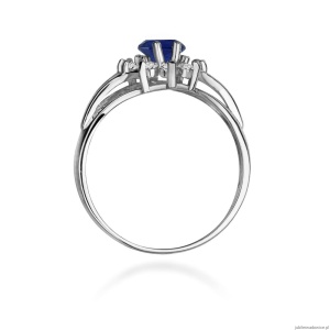 Pierścionek W0037 Szafir 0,90ct białe złoto 375
