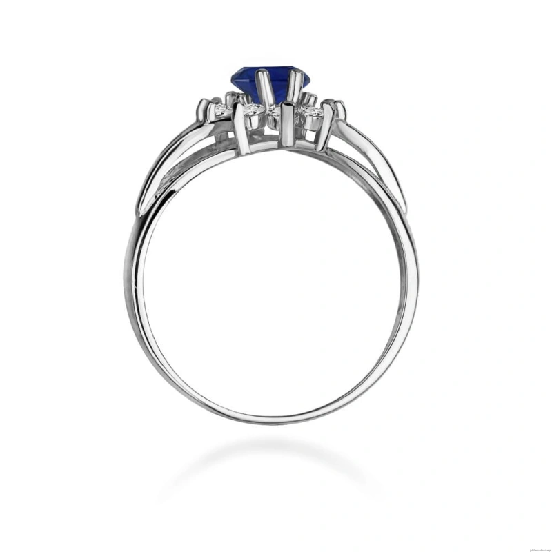 Pierścionek W0037 Szafir 0,90ct białe złoto 375