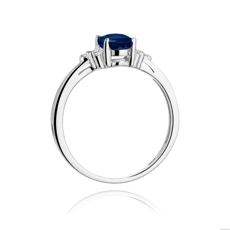 Pierścionek W0308 Szafir 0,90ct białe złoto 375