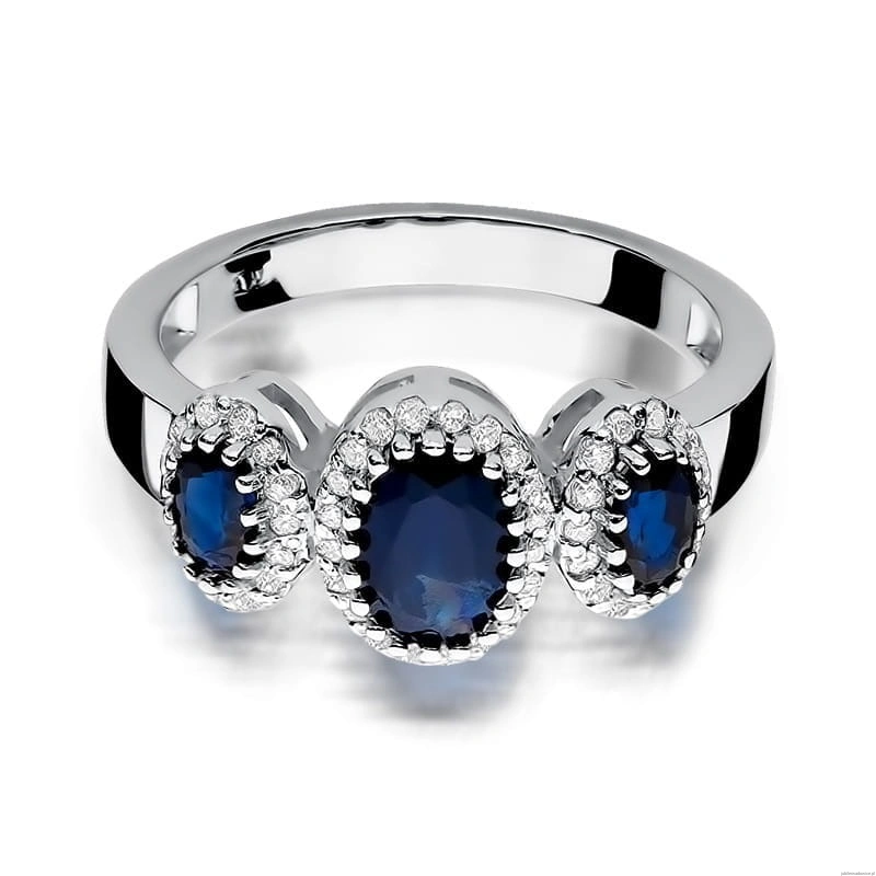 Pierścionek W0309 Szafir 1,50 ct białe złoto 375