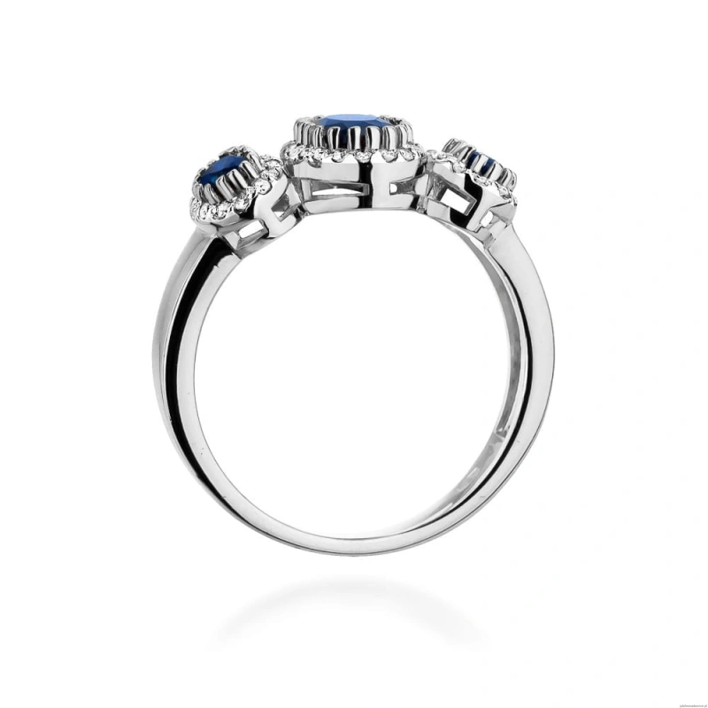 Pierścionek W0309 Szafir 1,50 ct białe złoto 375