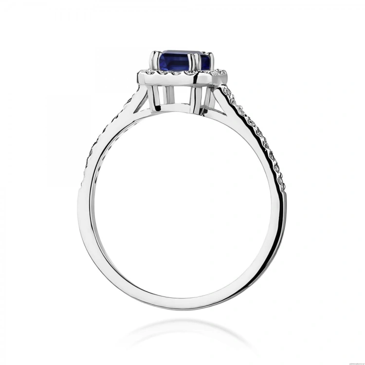 Pierścionek W0422 Szafir 0,60ct białe złoto 375