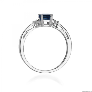 Pierścionek W0002 Szafir 0,60ct białe złoto 375