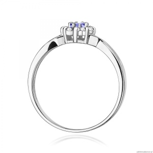Pierścionek W0072 Tanzanit 0,15ct białe złoto 375