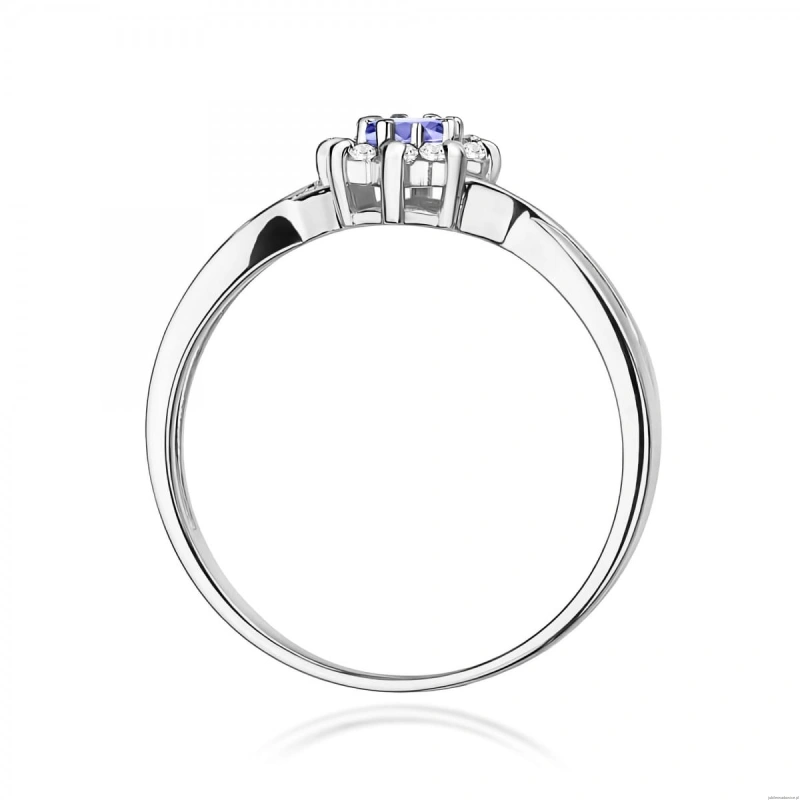 Pierścionek W0072 Tanzanit 0,15ct białe złoto 375
