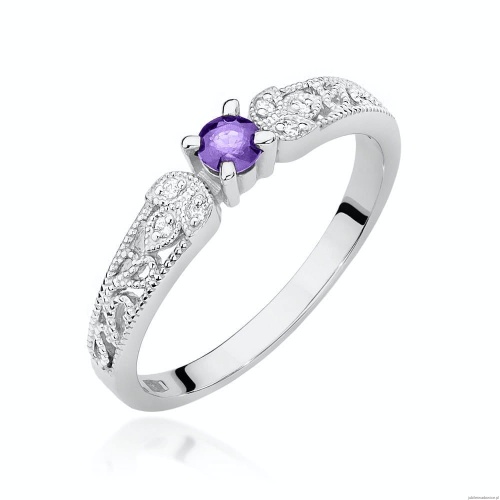 Pierścionek W0411 Tanzanit 0,15ct białe złoto 375