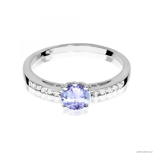 Pierścionek W0066 Tanzanit 0,50ct białe złoto 375