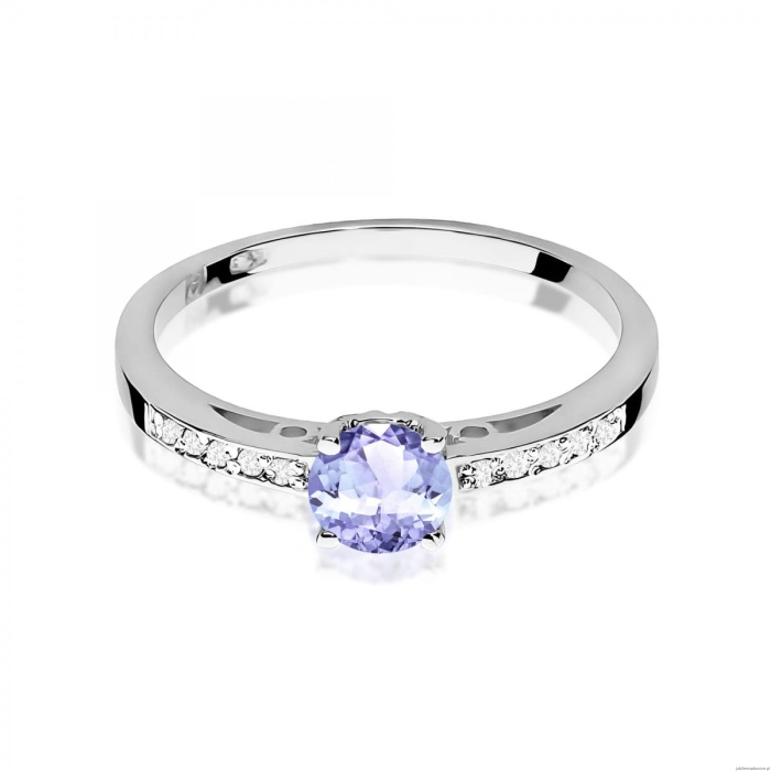 Pierścionek W0066 Tanzanit 0,50ct białe złoto 375