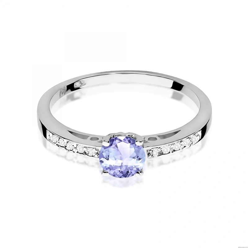 Pierścionek W0066 Tanzanit 0,50ct białe złoto 375