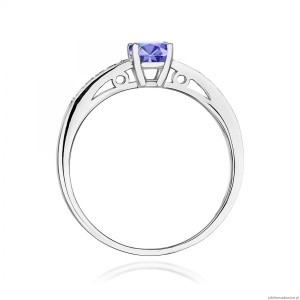 Pierścionek W0066 Tanzanit 0,50ct białe złoto 375