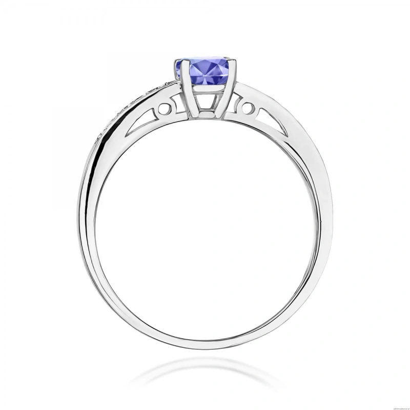 Pierścionek W0066 Tanzanit 0,50ct białe złoto 375