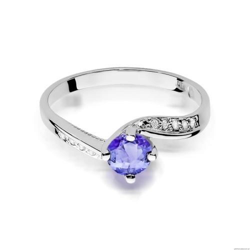 Pierścionek W0084 Tanzanit 0,50ct białe złoto 375
