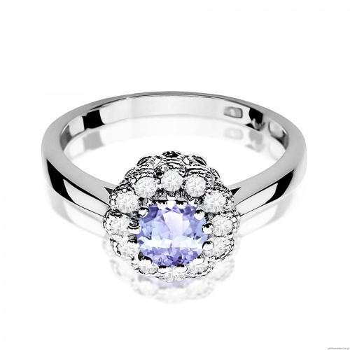 Pierścionek W0284 Tanzanit 0,50ct białe złoto 375