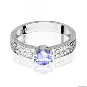 Pierścionek W0075 Tanzanit 0,50ct białe złoto 375