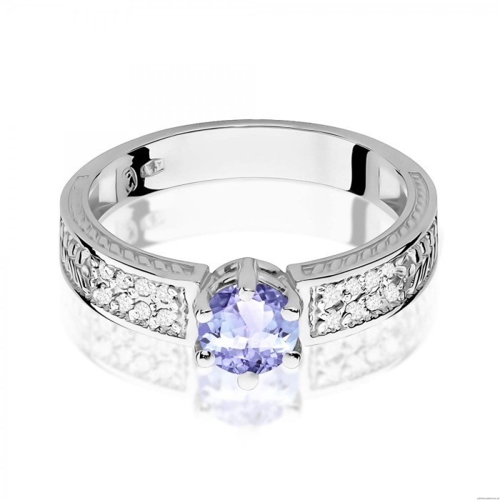 Pierścionek W0075 Tanzanit 0,50ct białe złoto 375