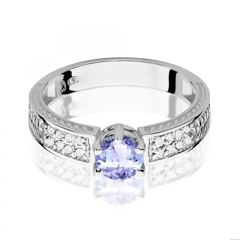 Pierścionek W0075 Tanzanit 0,50ct białe złoto 375