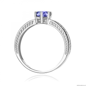 Pierścionek W0075 Tanzanit 0,50ct białe złoto 375