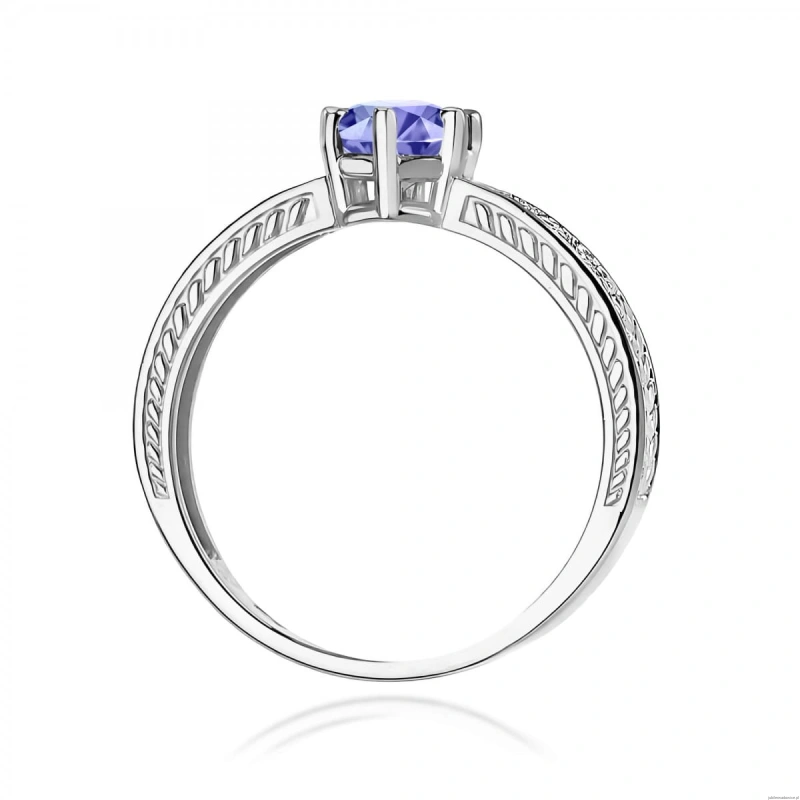 Pierścionek W0075 Tanzanit 0,50ct białe złoto 375