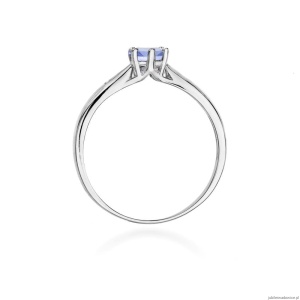 Pierścionek W0074 Tanzanit 0,50ct białe złoto 375