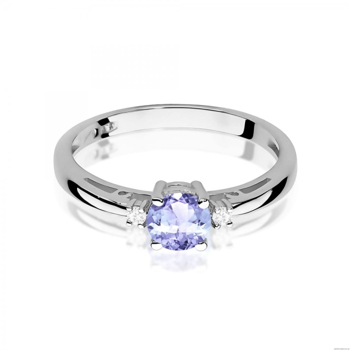 Pierścionek W0010 Tanzanit 0,50ct białe złoto 375