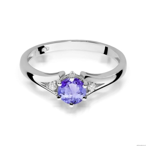 Pierścionek W0076 Tanzanit 0,50ct białe złoto 375