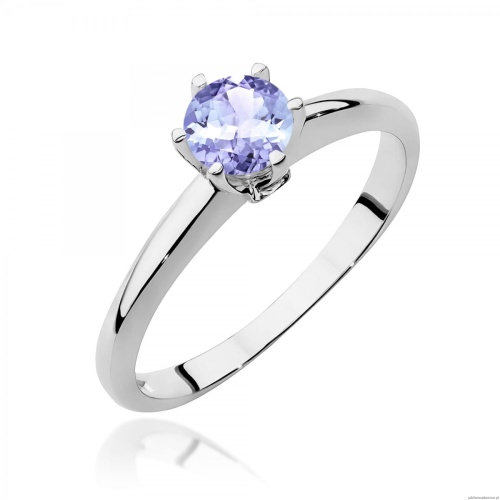 Pierścionek W0557 Tanzanit 0,50ct białe złoto 375