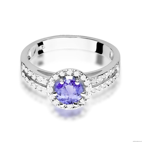 Pierścionek W0087 Tanzanit 0,50ct białe złoto 375