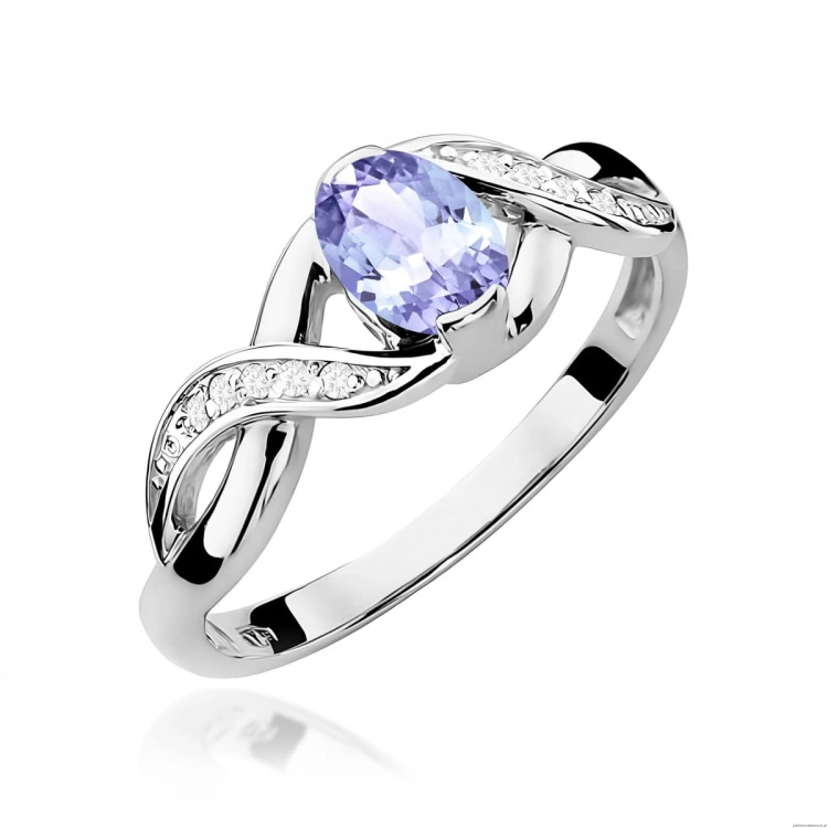 Pierścionek W0028 Tanzanit 0,40ct białe złoto 375