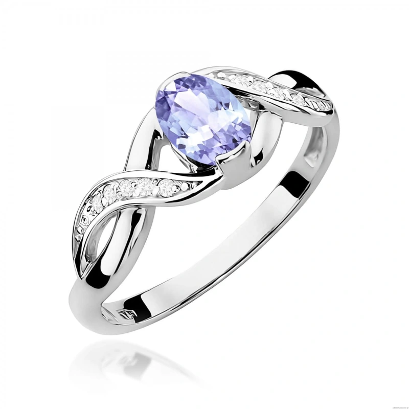 Pierścionek W0028 Tanzanit 0,40ct białe złoto 375