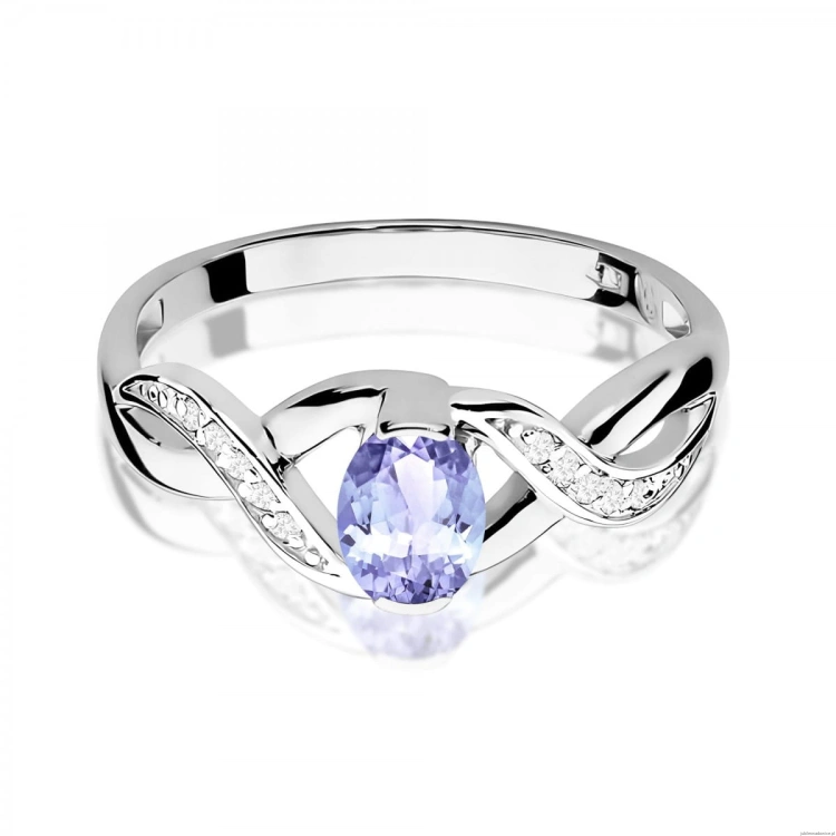 Pierścionek W0028 Tanzanit 0,40ct białe złoto 375