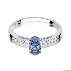 Pierścionek W0067 Tanzanit 0,40ct białe złoto 375
