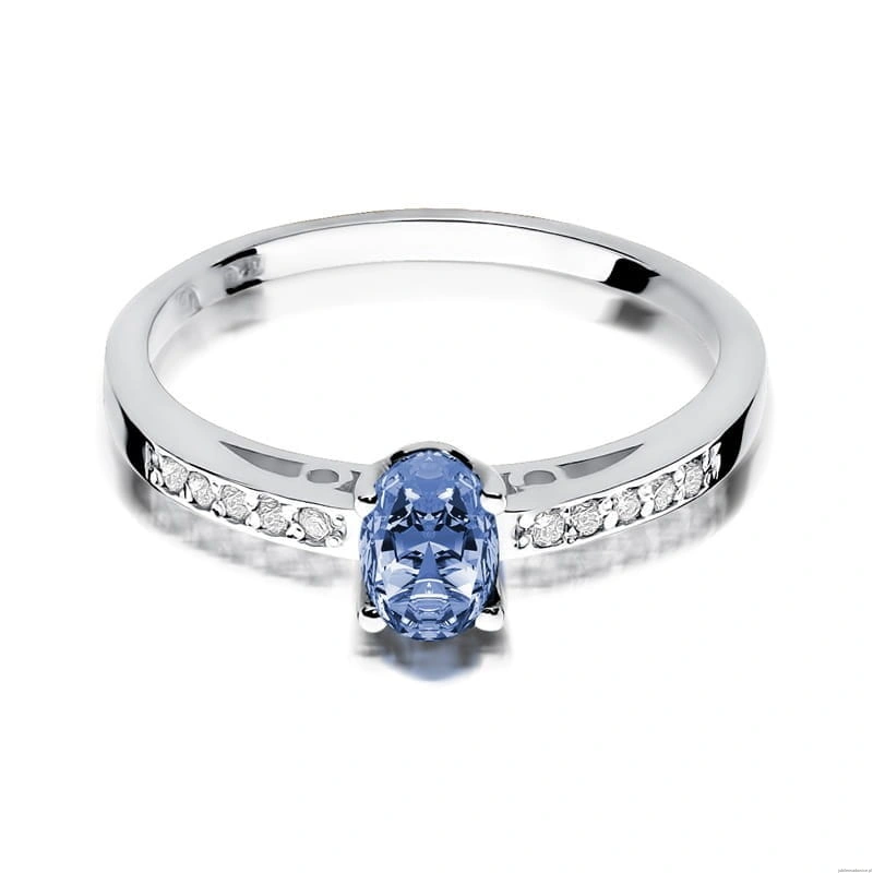 Pierścionek W0067 Tanzanit 0,40ct białe złoto 375