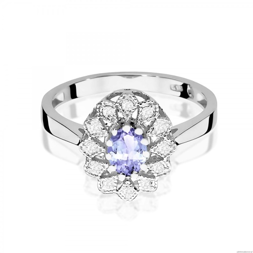 Pierścionek W0354 Tanzanit 0,40ct białe złoto 375