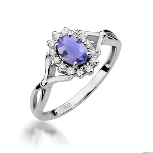 Pierścionek W0182 Tanzanit 0,40ct białe złoto 375