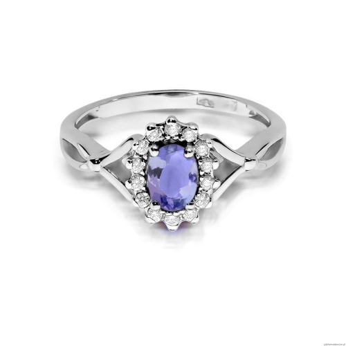 Pierścionek W0182 Tanzanit 0,40ct białe złoto 375
