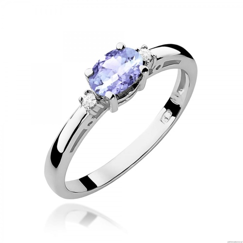 Pierścionek W0006 Tanzanit 0,40ct białe złoto 375