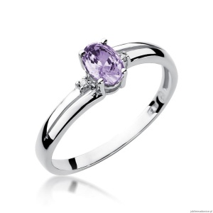 Pierścionek W0068 Tanzanit 0,40ct białe złoto 375