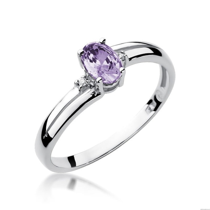 Pierścionek W0068 Tanzanit 0,40ct białe złoto 375