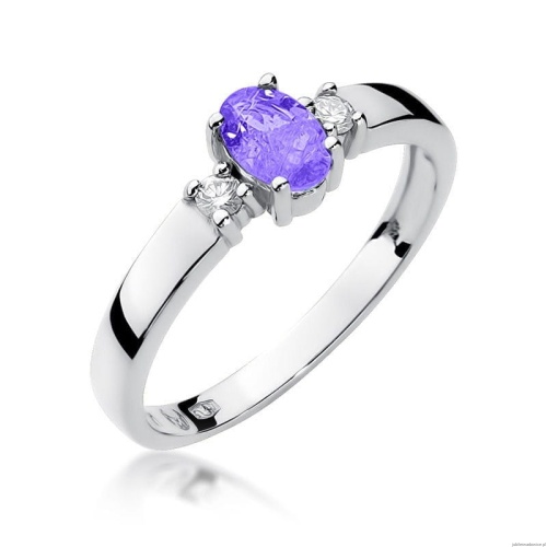 Pierścionek W0264 Tanzanit 0,40ct białe złoto 375