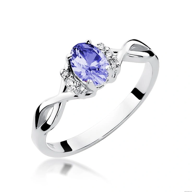 Pierścionek W0019 Tanzanit 0,40ct białe złoto 375