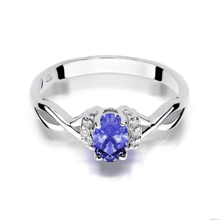 Pierścionek W0019 Tanzanit 0,40ct białe złoto 375