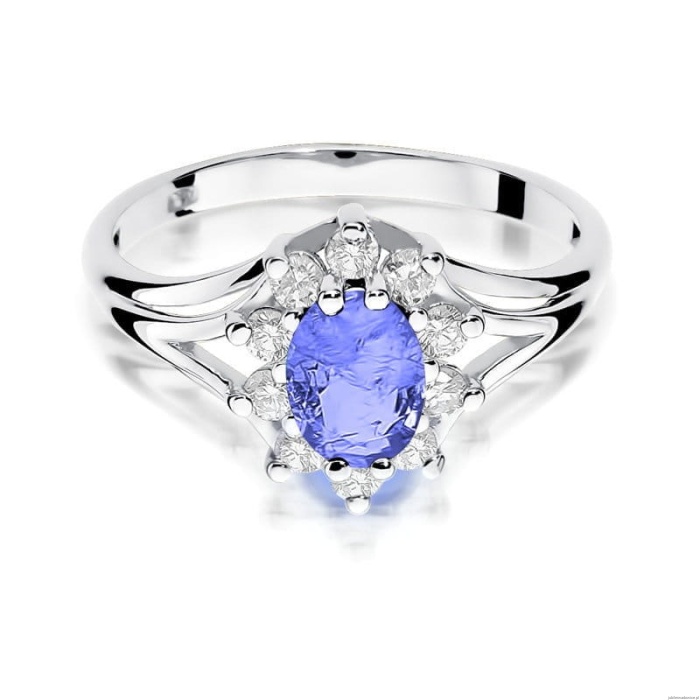 Pierścionek W0037 Tanzanit 0,70ct białe złoto 375