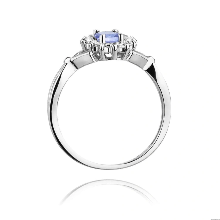 Pierścionek W0182 Tanzanit 0,70ct białe złoto 375