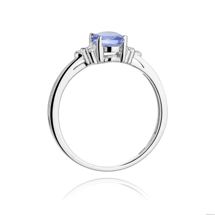 Pierścionek W0308 Tanzanit 0,70ct białe złoto 375