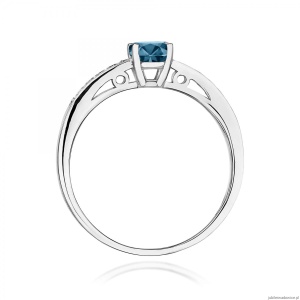 Pierścionek W0066 Topaz London Blue 0,50ct białe złoto 375